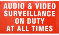 ACA-SIGN-1, Surveillance Warning Sign, Sticker 11″(W) x 6″(H)
