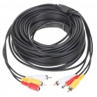 AW-AVC-100B-3A, 100′ Siamese Cable, Plug-N-Play Power, Video, and Audio with BNC, RCA and Power Connectors