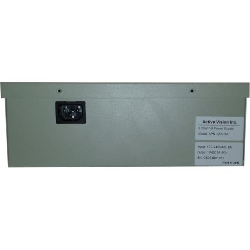 APS-1209-5A, 9 Ch CCTV Power Supply, 12v DC, 5 Amp UL Listed Security Camera Power Supply with Individually Smart-Fused (PTC) Outputs