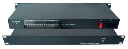 PS-13 APS-12DC-16RM, 16 Camera Rack Mount Power Supply, 10 Amp