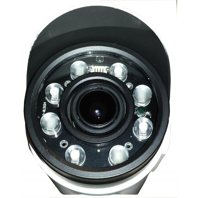 ACC-P128N-5VNP-W, 4MP IP Bullet Camera with 8 High Intensity IRs, 2.8-12mm Lens, White Color