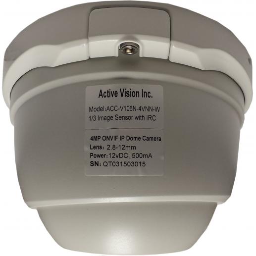ACC-V106N-4VNP-W, 4MP HD CCTV 42 IR Varifocal Vandal Resistant IP Dome Camera for Security and Surveillance Systems, IP66 Rated Outdoor Weatherproof. 2688×1520, PoE
