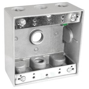 ACM-TGWB-3120-4PK, 2″ Deep Two Gang Weatherproof Box with (3) 1/2″ Holes – 4 Pack