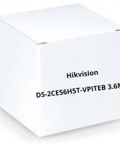 Hikvision DS-2CE56H5T-VPITEB 3.6MM 5 Megapixel HD-AHD/TVI Outdoor Day/Night Analog IR Dome Camera, 3.6mm Lens, Black