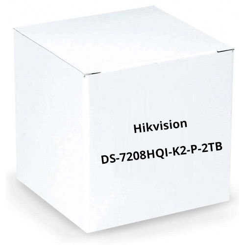 Hikvision DS-7208HQI-K2-P-2TB 8 Channel HD-TVI/Analog Digital Video Recorder, Power Over Coax, 2TB