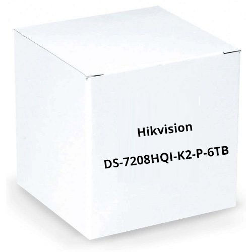 Hikvision DS-7208HQI-K2-P-6TB 8 Channel HD-TVI/Analog Digital Video Recorder, Power Over Coax, 6TB