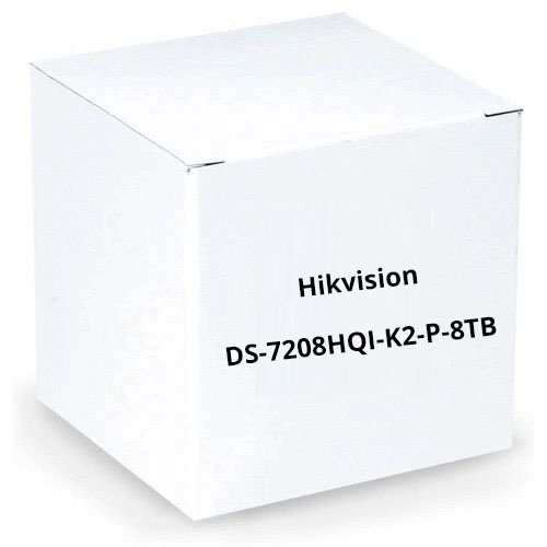 Hikvision DS-7208HQI-K2-P-8TB 8 Channel HD-TVI/Analog Digital Video Recorder, Power Over Coax, 8TB